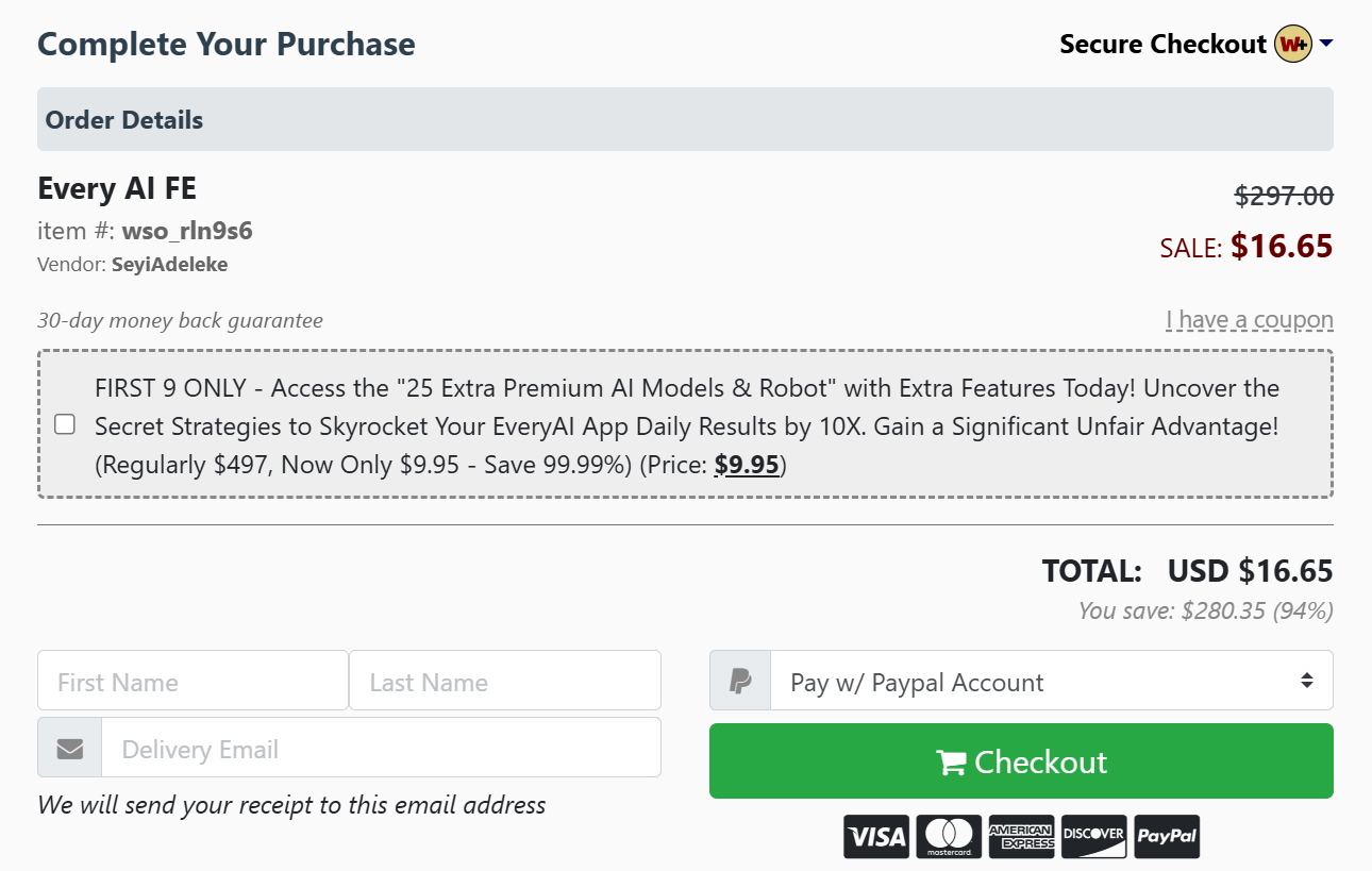 EveryAI Checkout Page